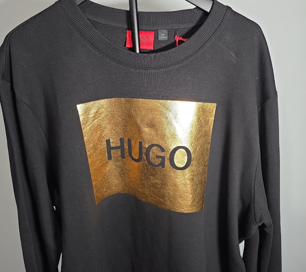 HUGO Black Sweatshirt with Gold Foil Logo